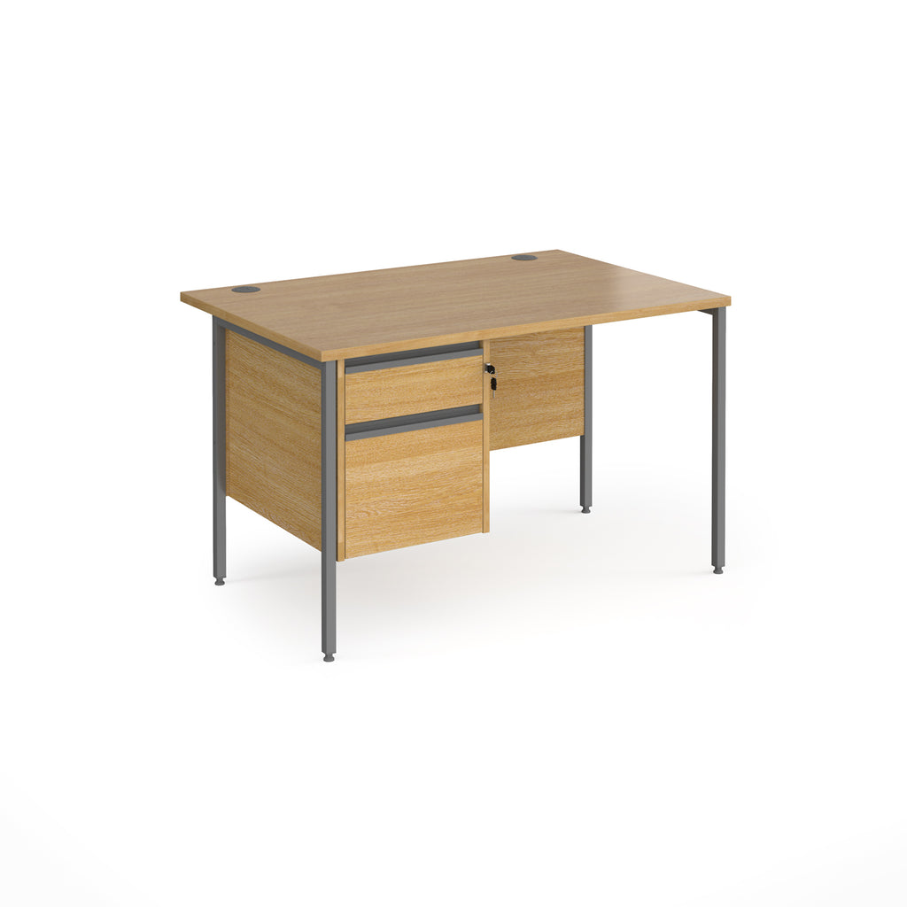 Contract 25 - H-Frame Desk with Fixed Drawer Pedestal