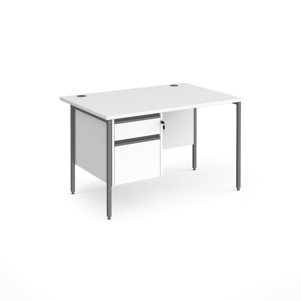 Contract 25 - H-Frame Desk with Fixed Drawer Pedestal