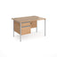 Contract 25 - H-Frame Desk with Fixed Drawer Pedestal