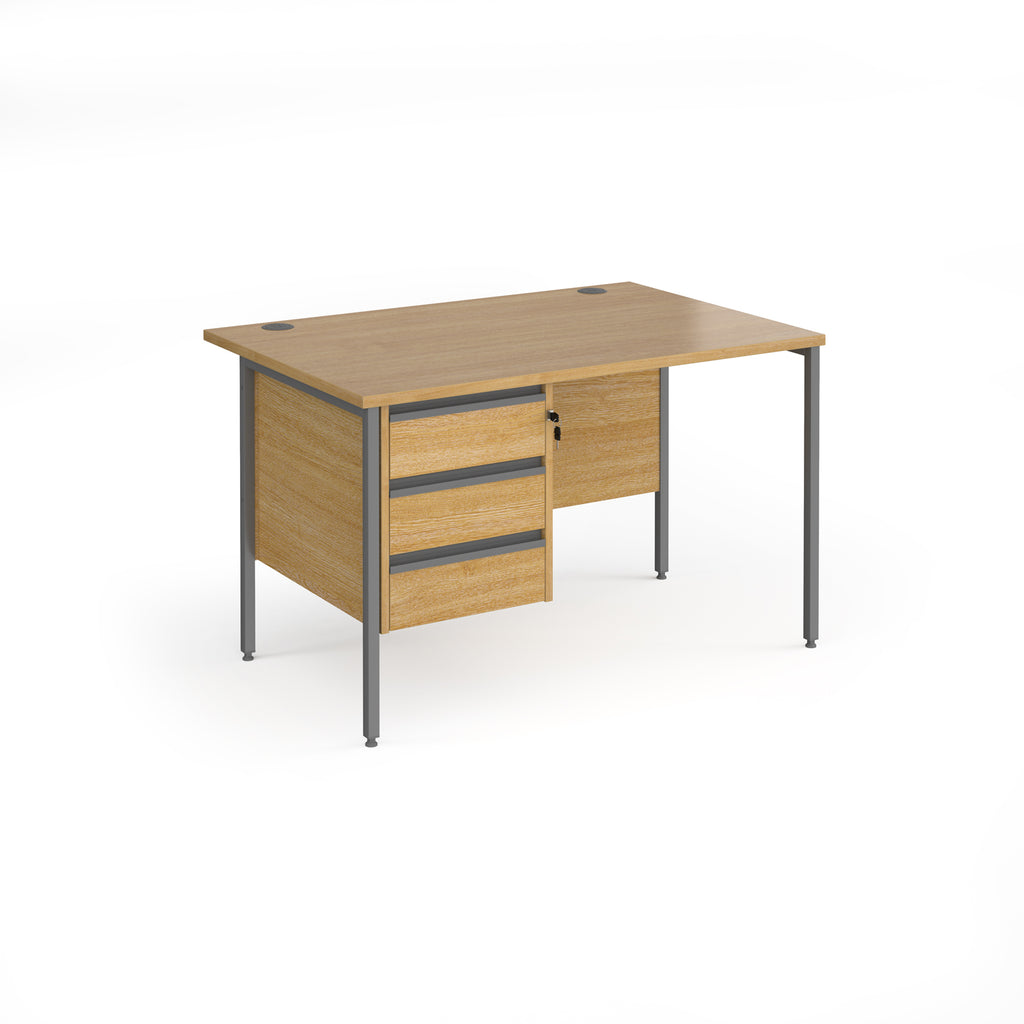 Contract 25 - H-Frame Desk with Fixed Drawer Pedestal