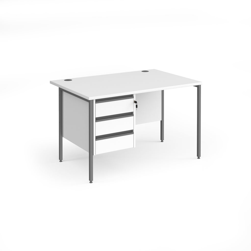 Contract 25 - H-Frame Desk with Fixed Drawer Pedestal