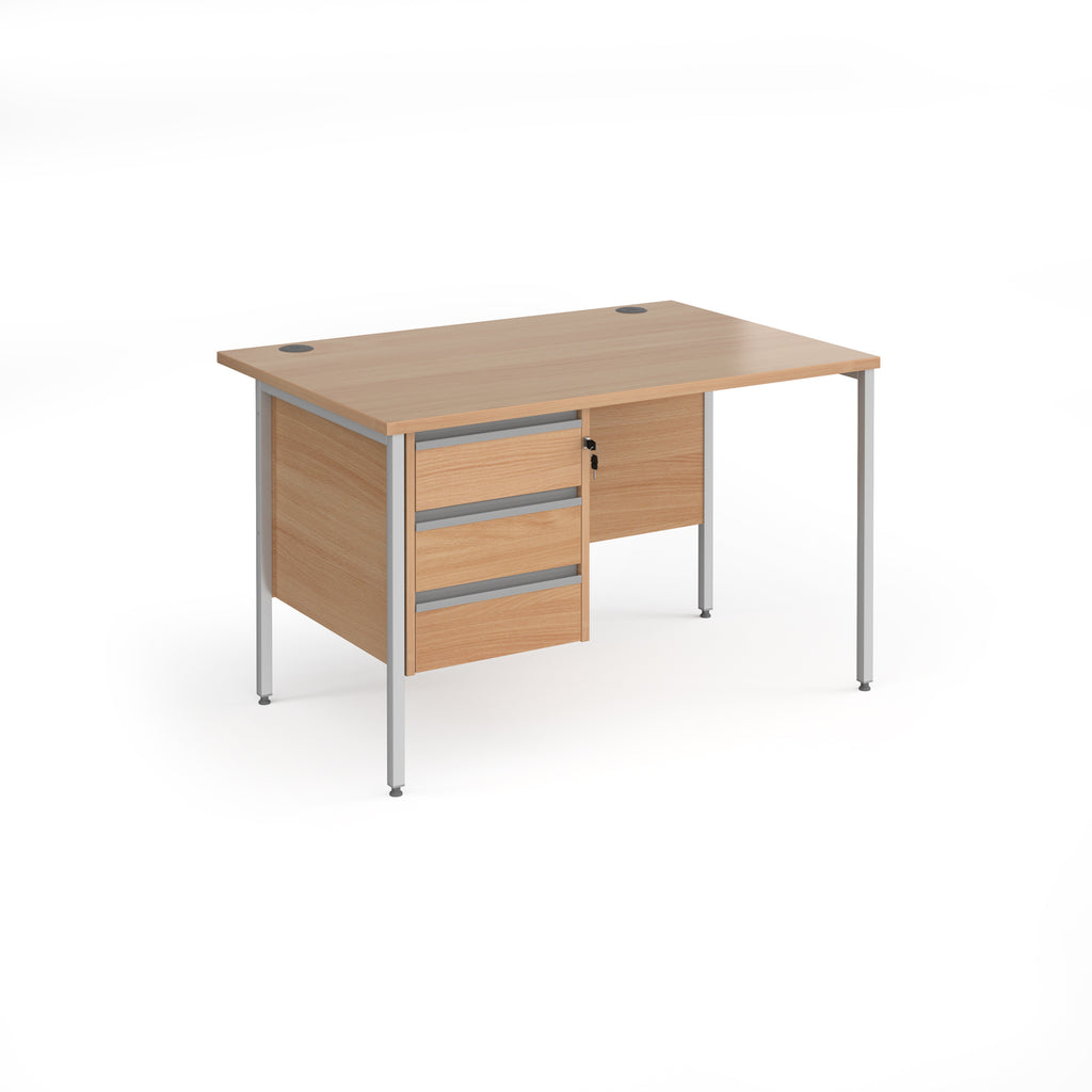 Contract 25 - H-Frame Desk with Fixed Drawer Pedestal