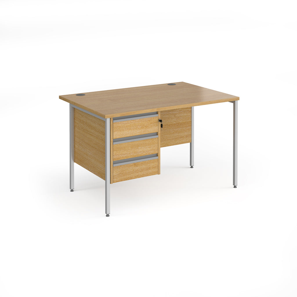 Contract 25 - H-Frame Desk with Fixed Drawer Pedestal