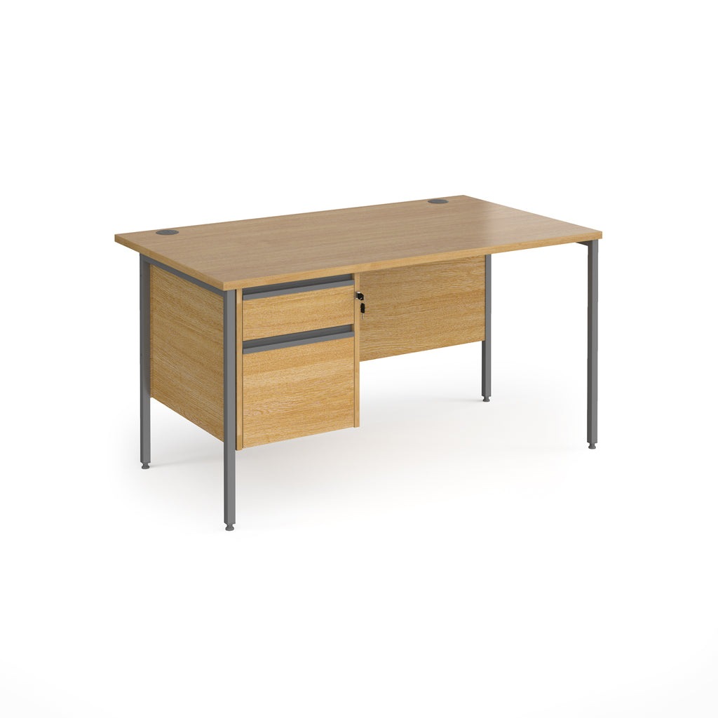 Contract 25 - H-Frame Desk with Fixed Drawer Pedestal