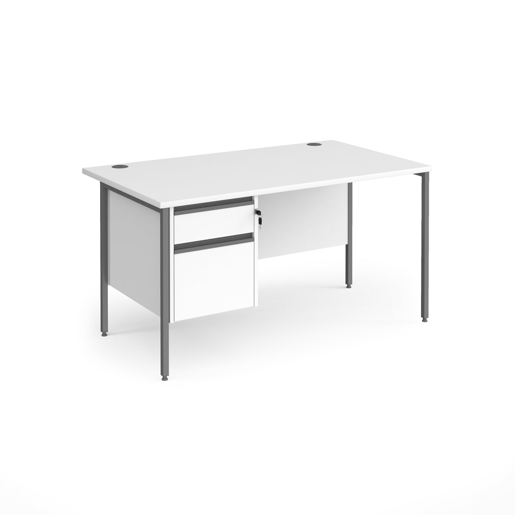 Contract 25 - H-Frame Desk with Fixed Drawer Pedestal