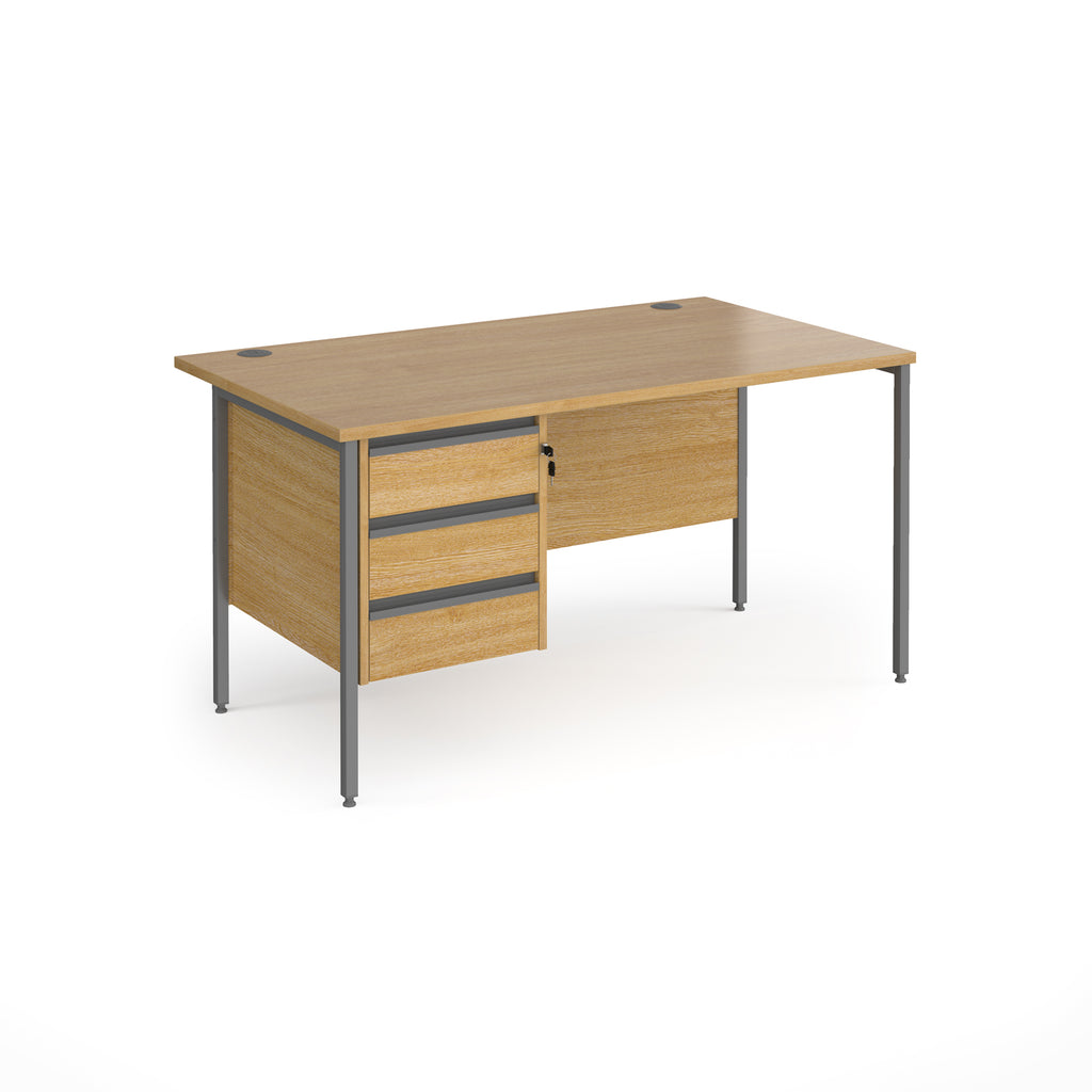 Contract 25 - H-Frame Desk with Fixed Drawer Pedestal