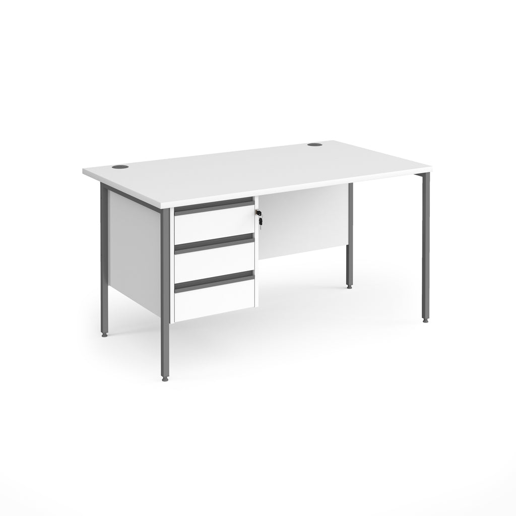 Contract 25 - H-Frame Desk with Fixed Drawer Pedestal