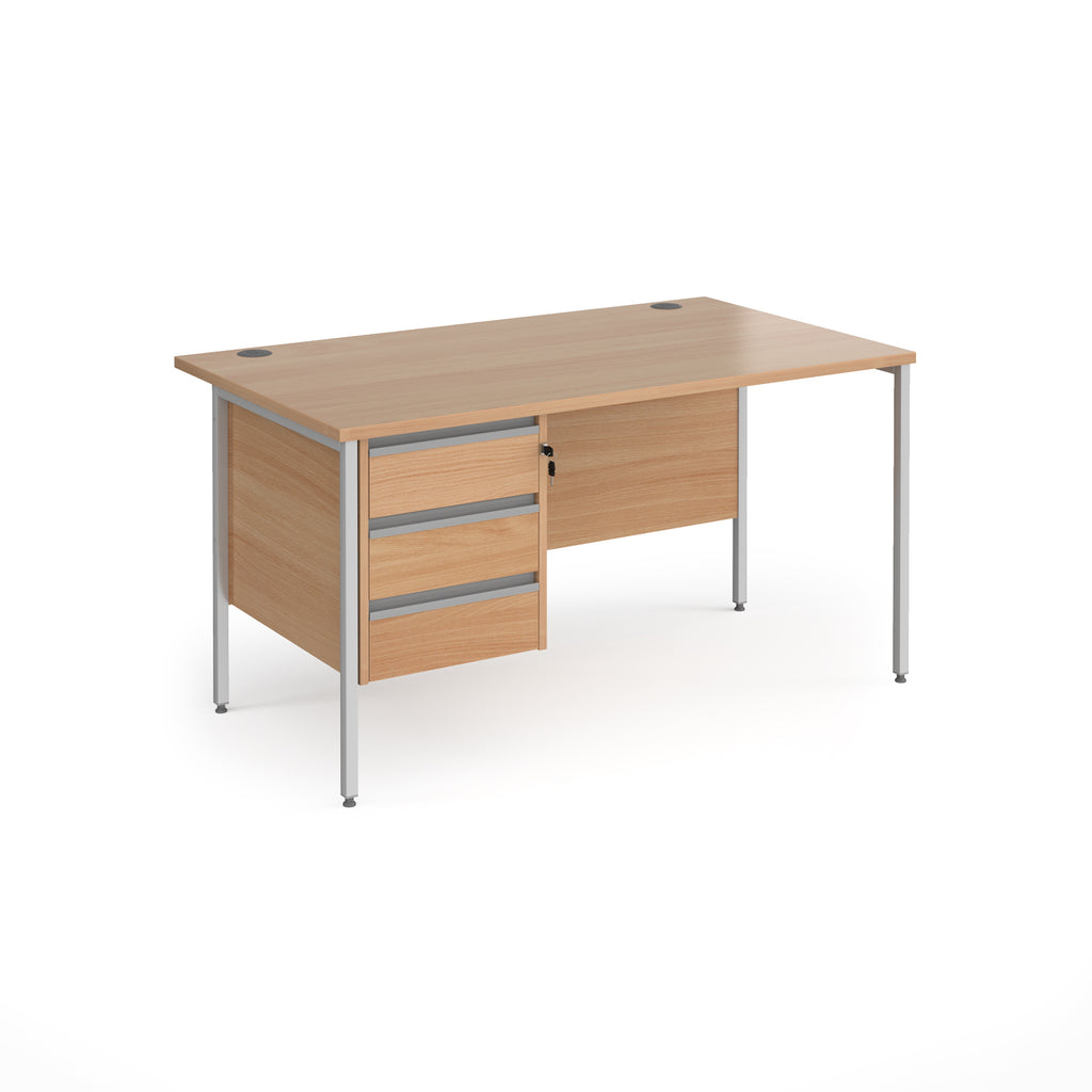 Contract 25 - H-Frame Desk with Fixed Drawer Pedestal