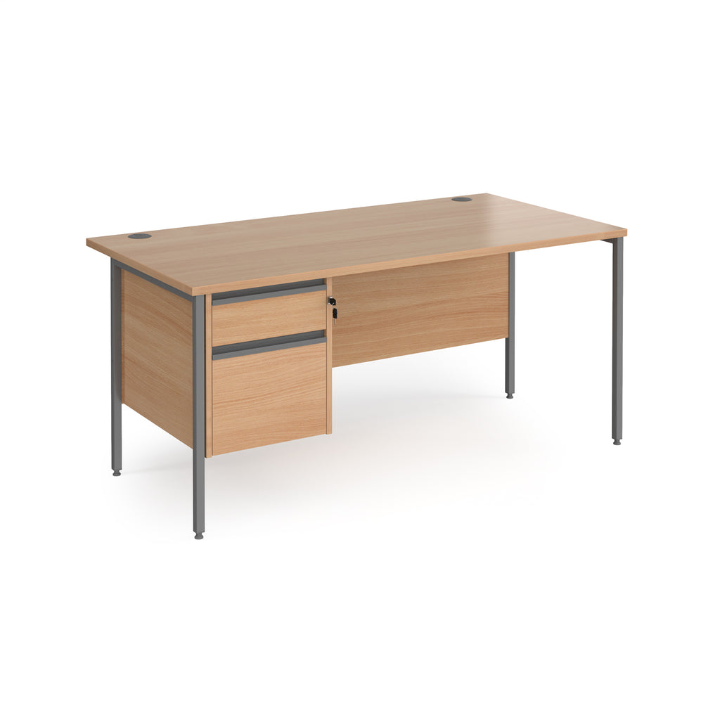 Contract 25 - H-Frame Desk with Fixed Drawer Pedestal