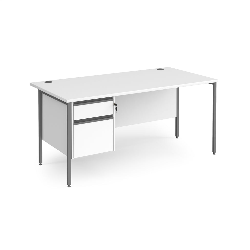 Contract 25 - H-Frame Desk with Fixed Drawer Pedestal