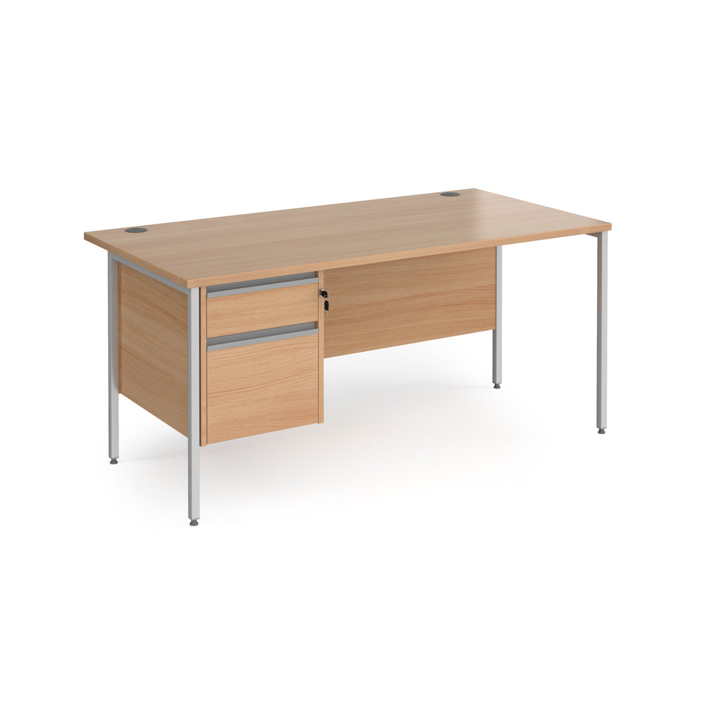 Contract 25 - H-Frame Desk with Fixed Drawer Pedestal