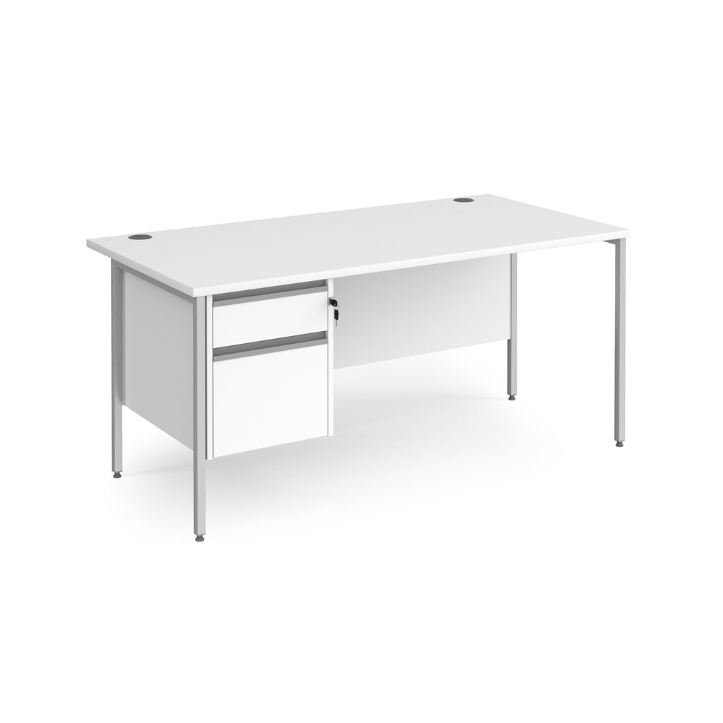 Contract 25 - H-Frame Desk with Fixed Drawer Pedestal