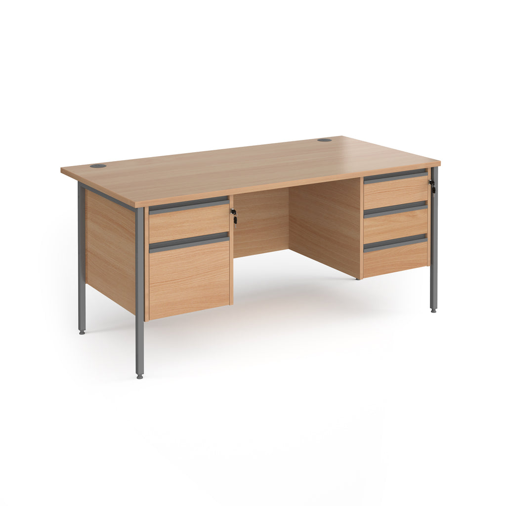 Contract 25 - H-Frame Desk with Fixed Drawer Pedestal