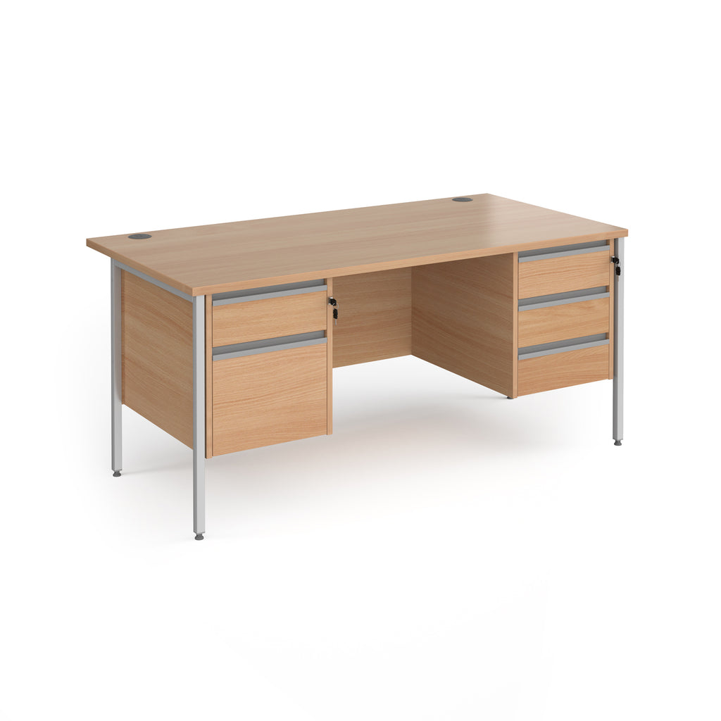 Contract 25 - H-Frame Desk with Fixed Drawer Pedestal