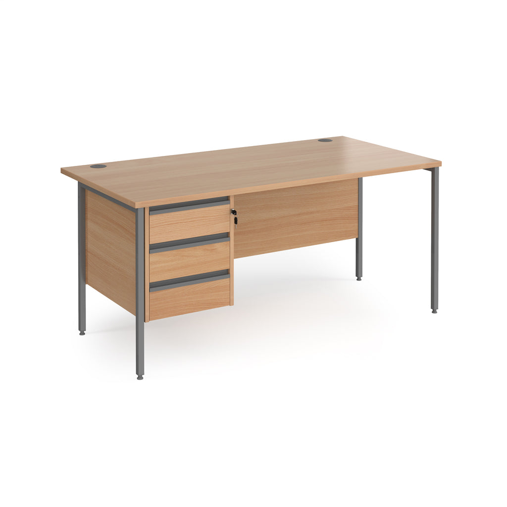 Contract 25 - H-Frame Desk with Fixed Drawer Pedestal