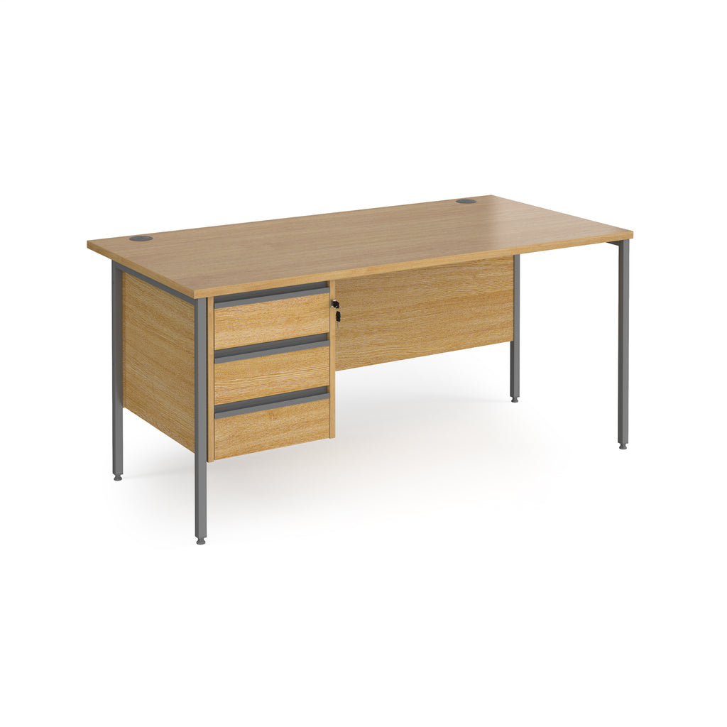 Contract 25 - H-Frame Desk with Fixed Drawer Pedestal