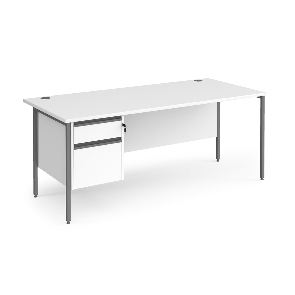 Contract 25 - H-Frame Desk with Fixed Drawer Pedestal
