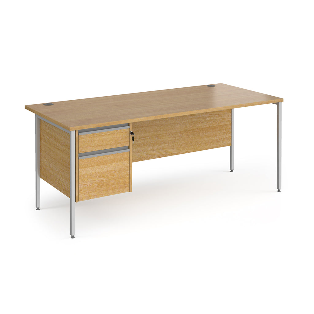 Contract 25 - H-Frame Desk with Fixed Drawer Pedestal
