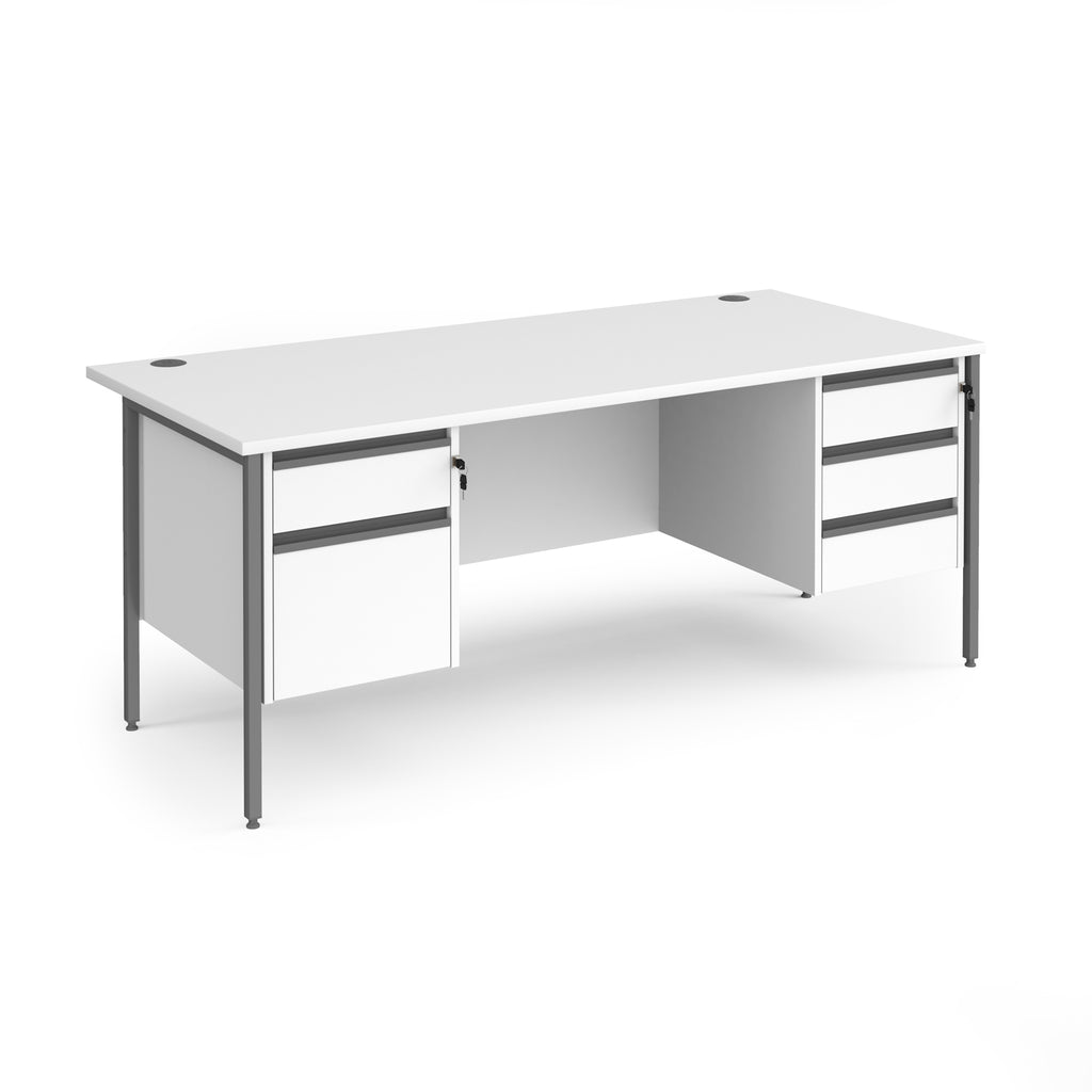 Contract 25 - H-Frame Desk with Fixed Drawer Pedestal