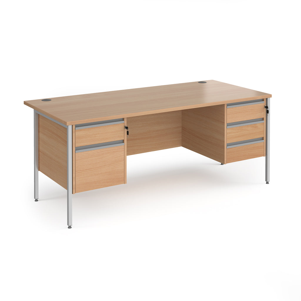 Contract 25 - H-Frame Desk with Fixed Drawer Pedestal