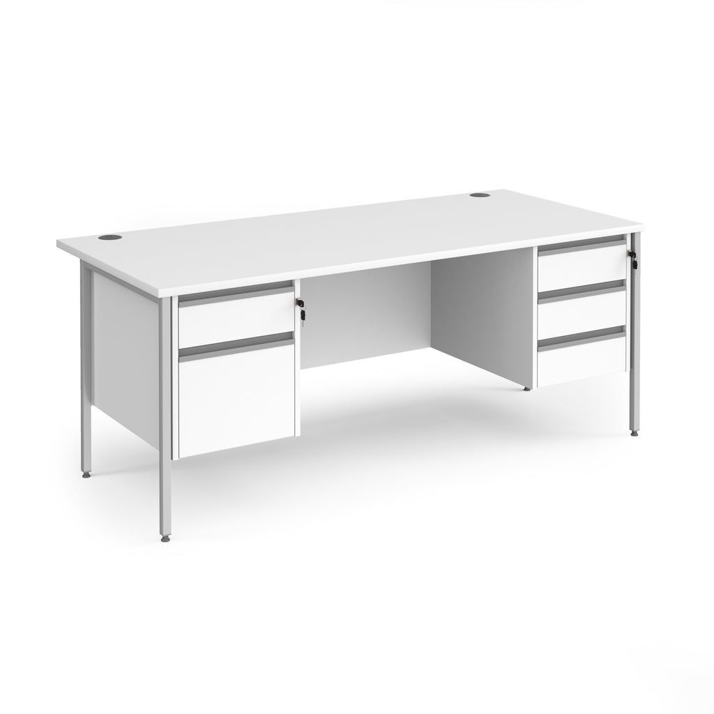 Contract 25 - H-Frame Desk with Fixed Drawer Pedestal