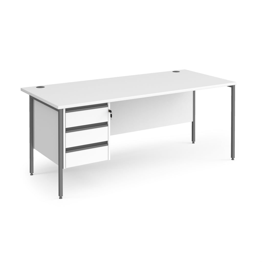 Contract 25 - H-Frame Desk with Fixed Drawer Pedestal