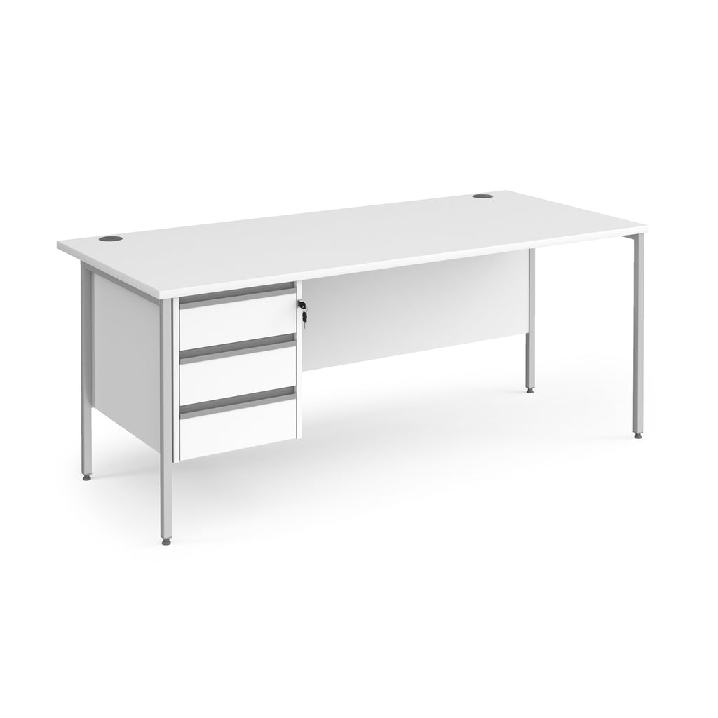 Contract 25 - H-Frame Desk with Fixed Drawer Pedestal