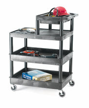 Plastic Multi- Purpose Trolley, with Half Shelf Top Tray